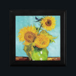 Sunflowers Vincent van Gogh  Gift Box<br><div class="desc">Sunflowers (1888)  Vincent van Gogh. Still life on a blue background. A bright bouquet of sunflower flowers stand in a vase. Reproduction of famous works of art  images in the public domain.</div>