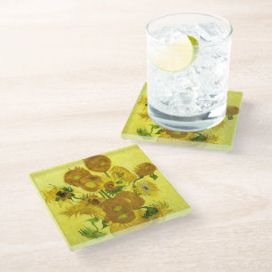 Sunflowers Vincent van Gogh Glass Coaster