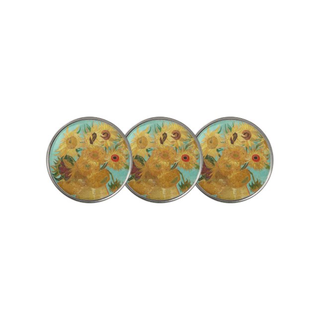 Sunflowers Vincent van Gogh  Golf Ball Marker (3 Up)