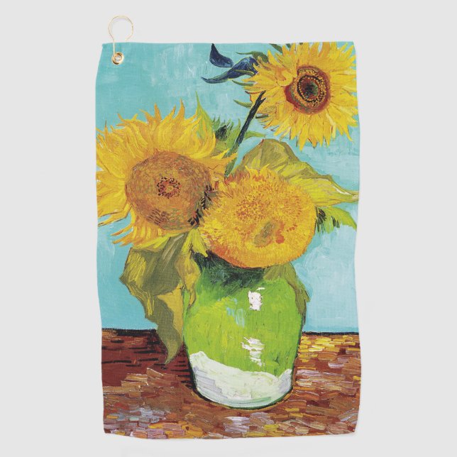 Sunflowers Vincent van Gogh   Golf Towel (Front)
