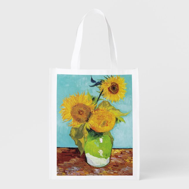 Sunflowers Vincent van Gogh   Grocery Bag (Front)