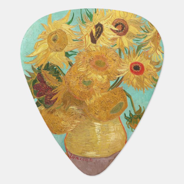 Sunflowers Vincent van Gogh   Guitar Pick (Front)