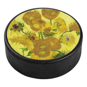 Sunflowers Vincent van Gogh Hockey Puck