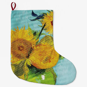 Sunflowers Vincent van Gogh Large Christmas Stocking