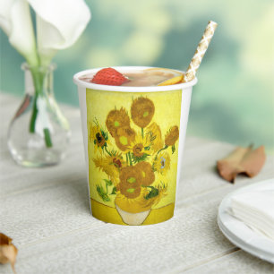 Sunflowers Vincent van Gogh      Paper Cups