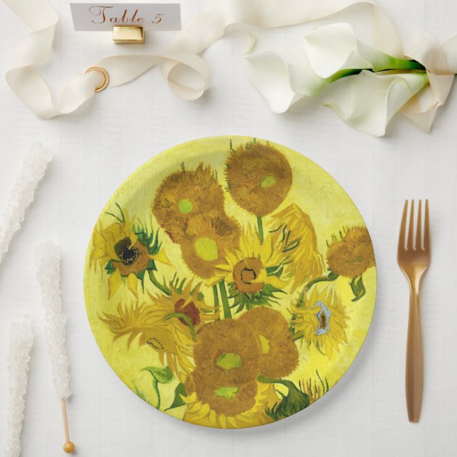Sunflowers Vincent van Gogh      Paper Plates (Wedding)