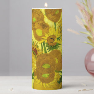 Sunflowers Vincent van Gogh Pillar Candle