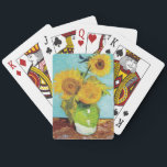 Sunflowers Vincent van Gogh    Poker Cards<br><div class="desc">Sunflowers (1888)  Vincent van Gogh. Still life on a blue background. A bright bouquet of sunflower flowers stand in a vase. Reproduction of famous works of art  images in the public domain.</div>