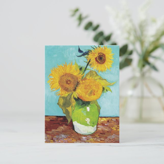 Sunflowers Vincent van Gogh Postcard (Standing Front)