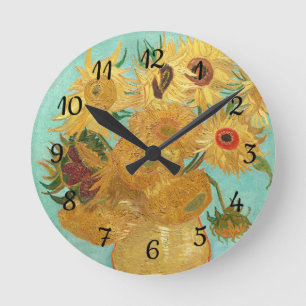 Sunflowers Vincent van Gogh Round Clock