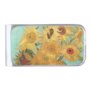 Sunflowers Vincent van Gogh Silver Finish Money Clip
