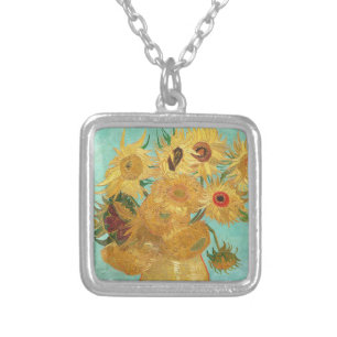 Sunflowers Vincent van Gogh     Silver Plated Necklace