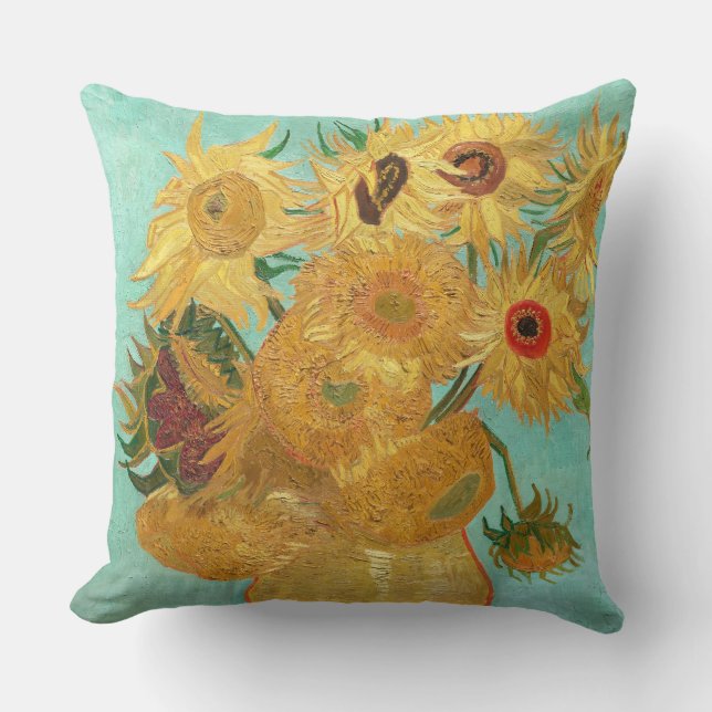 Sunflowers Vincent van Gogh  Throw Pillow (Front)