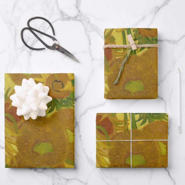 Sunflowers - Vincent van Gogh Wrapping Paper Sheets (Front)
