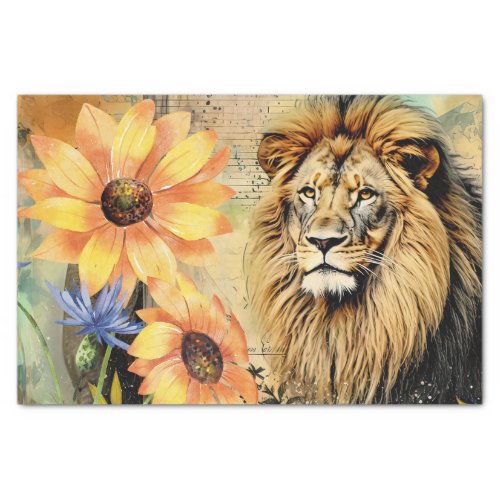 Sunflowers  Vintage Lion Head Tissue Paper