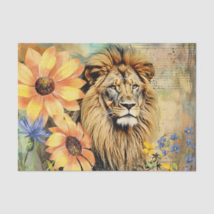 Sunflowers & Vintage Lion Head Tissue Paper