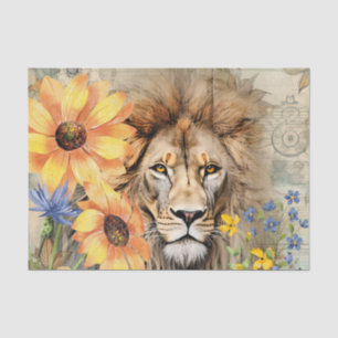 Sunflowers & Vintage Lion Head Tissue Paper