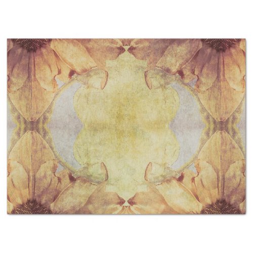 Sunflowers Vintage Yellow Brown Grunge Texture Tissue Paper