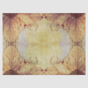 Sunflowers Vintage Yellow Brown Grunge Texture Tissue Paper