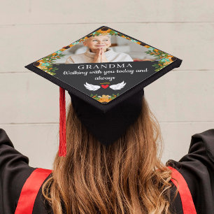 Sunflowers Walking With You Today Always Memorial Graduation Cap Topper