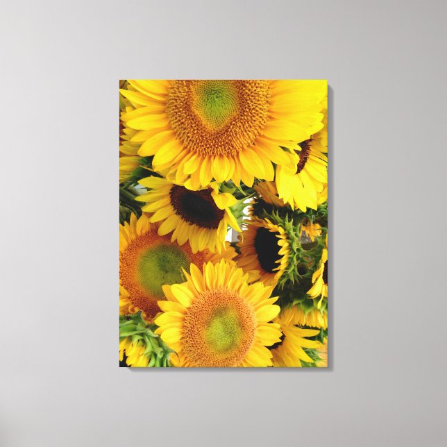 Sunflowers Wall Canvas Print Customize Size (Front)