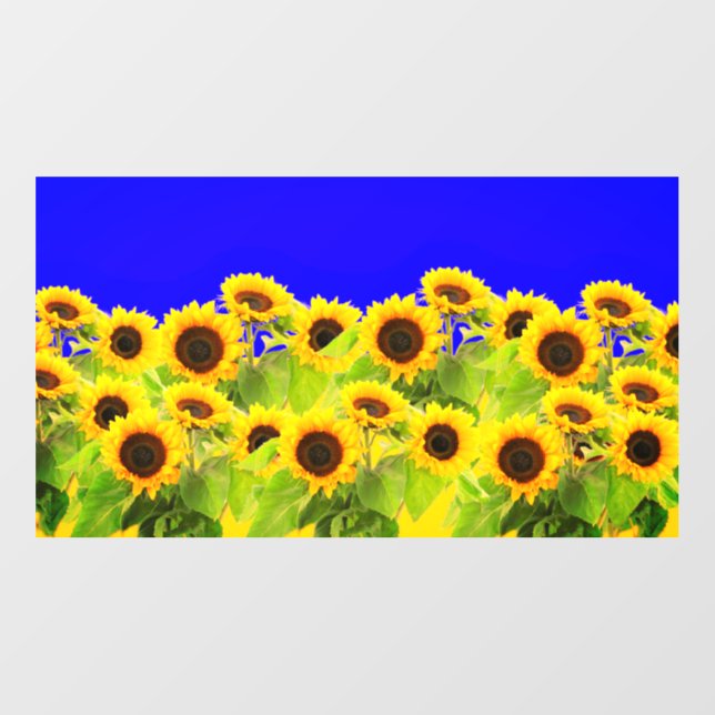 Sunflowers Wall Dacal Ukraine Flag Colors Wall Decal (Front)