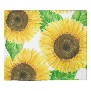 Sunflowers watercolor duvet cover