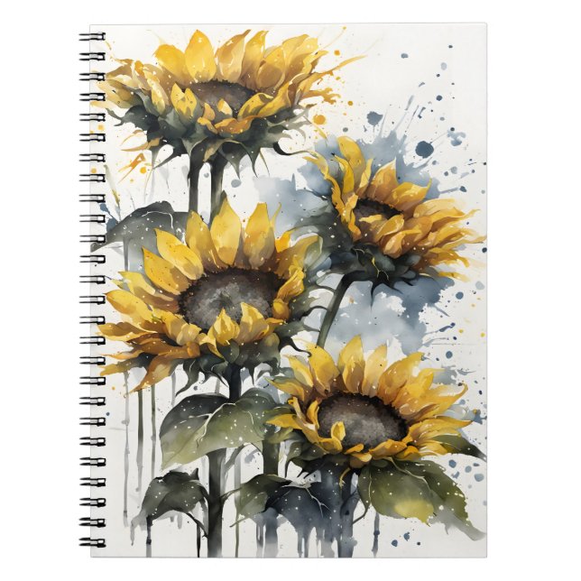 Sunflowers - Watercolor flowers Notebook (Front)