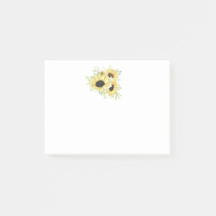 Sunflowers Watercolor Flowers Yellow Floral Post-it Notes