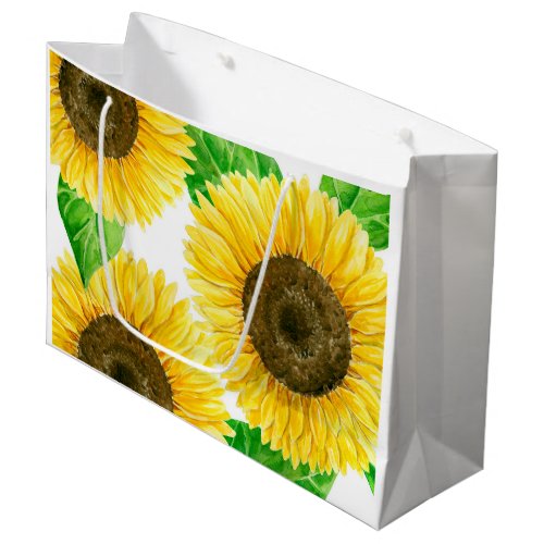 Sunflowers watercolor large gift bag