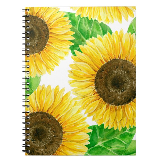 Sunflowers watercolor notebook (Front)
