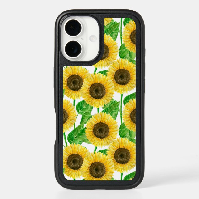 Sunflowers watercolor otterbox iPhone case (Back)