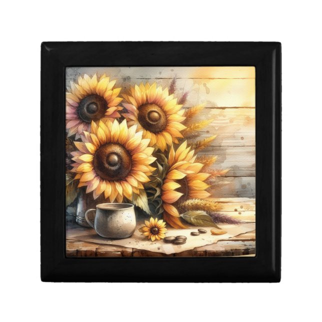 Sunflowers Watercolor Painting Gift Box (Front)