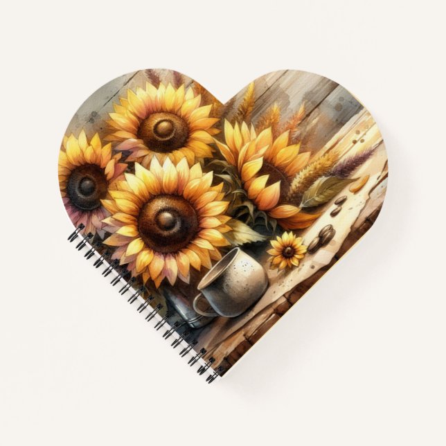 Sunflowers Watercolor Painting Notebook (Front)