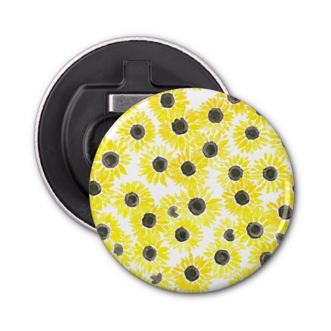 Sunflowers watercolor pattern bottle opener (Front)