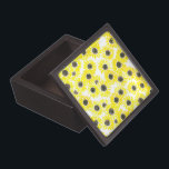 Sunflowers watercolor pattern jewelry box<br><div class="desc">Sunflowers painted with watercolors ,  pattern made in Photoshop.</div>