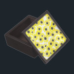 Sunflowers watercolor pattern jewelry box<br><div class="desc">Sunflowers painted with watercolors ,  pattern made in Photoshop.</div>