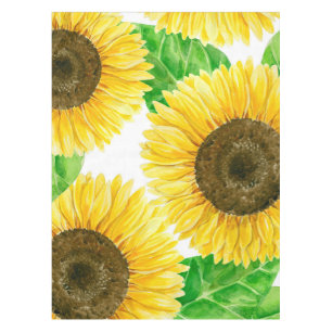 Sunflowers watercolor tablecloth