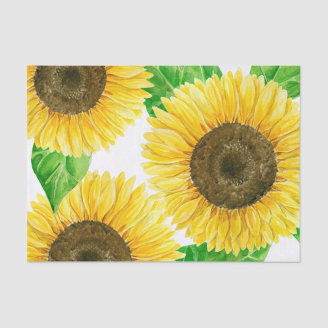 Sunflowers watercolor tissue paper (Front)