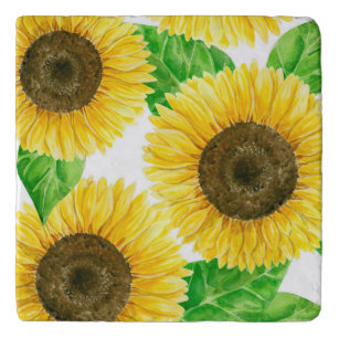 Sunflowers watercolor trivet