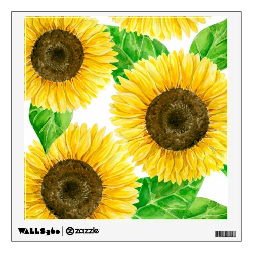 Sunflowers watercolor wall decal