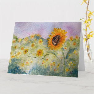 Sunflowers Watercolour Card