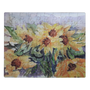 Sunflowers watercolour jigsaw puzzle