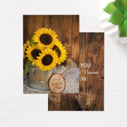 Sunflowers Watering Can Garden Barn Wedding Tags