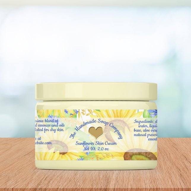 Sunflowers waterproof soap and cosmetics  labels (Creator Uploaded)