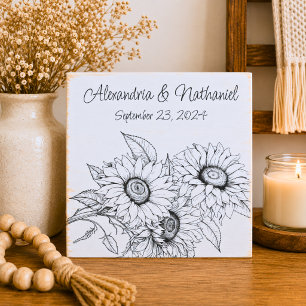 Sunflowers Wedding Anniversary Wooden Box Sign