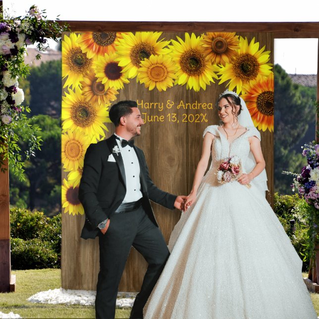 Sunflowers Wedding Backdrop to Personalize (Creator Uploaded)