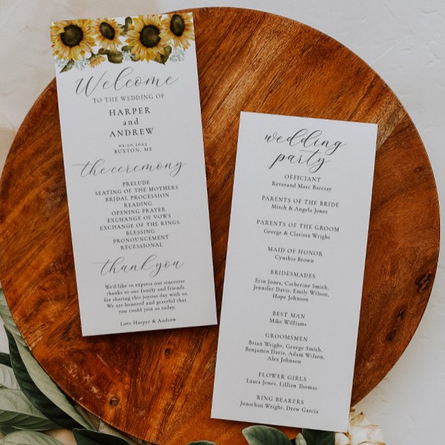 Sunflowers Wedding Ceremony Program (Creator Uploaded)