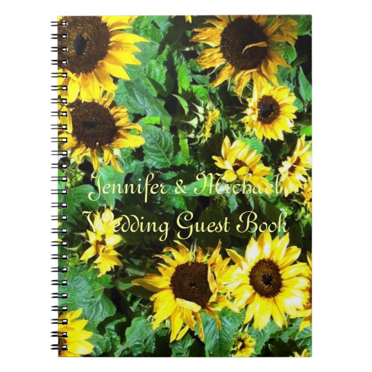 Sunflowers Wedding Guest Book Zazzle