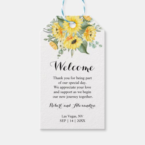 Sunflowers Wedding Welcome Favor Party Favor Gift Tags